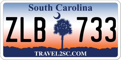 SC license plate ZLB733