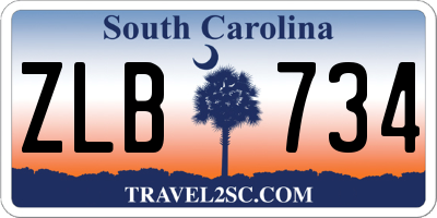 SC license plate ZLB734