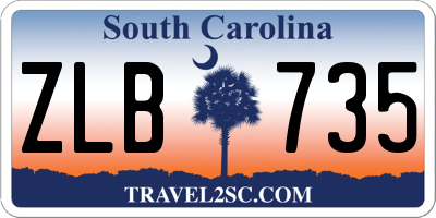 SC license plate ZLB735