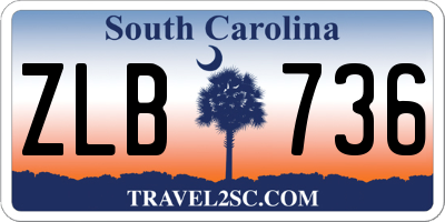 SC license plate ZLB736