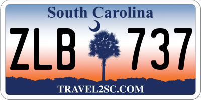 SC license plate ZLB737