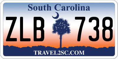 SC license plate ZLB738