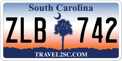 SC license plate ZLB742
