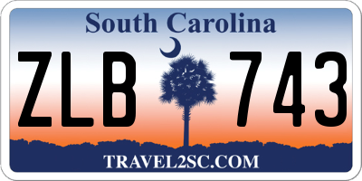 SC license plate ZLB743