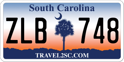 SC license plate ZLB748
