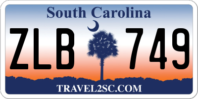 SC license plate ZLB749