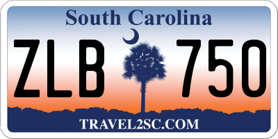 SC license plate ZLB750