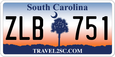 SC license plate ZLB751