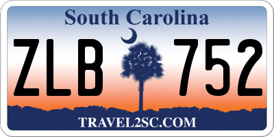 SC license plate ZLB752