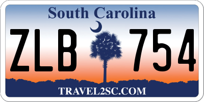 SC license plate ZLB754
