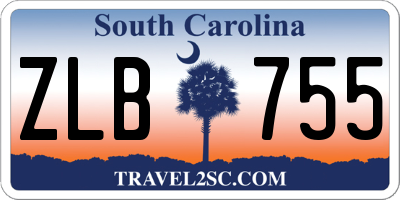 SC license plate ZLB755
