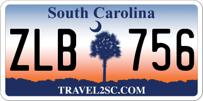 SC license plate ZLB756