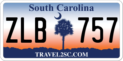 SC license plate ZLB757