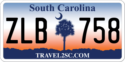 SC license plate ZLB758