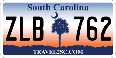 SC license plate ZLB762