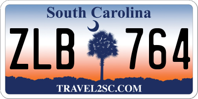 SC license plate ZLB764