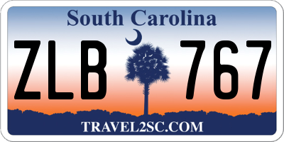 SC license plate ZLB767