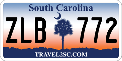 SC license plate ZLB772