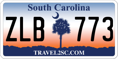SC license plate ZLB773