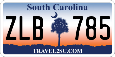 SC license plate ZLB785