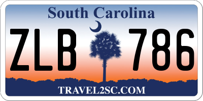 SC license plate ZLB786
