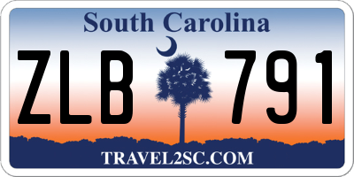 SC license plate ZLB791