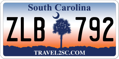 SC license plate ZLB792