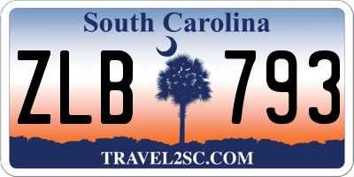 SC license plate ZLB793