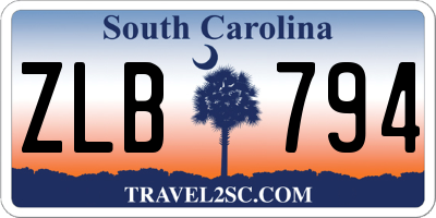 SC license plate ZLB794