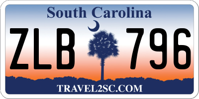 SC license plate ZLB796