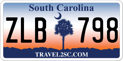 SC license plate ZLB798