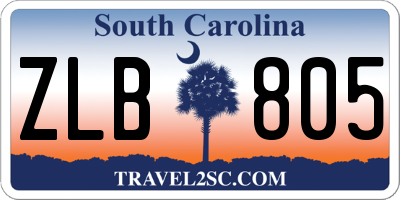 SC license plate ZLB805