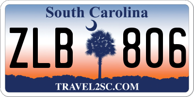 SC license plate ZLB806