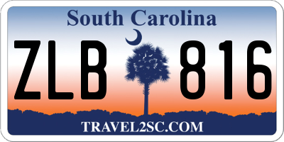 SC license plate ZLB816
