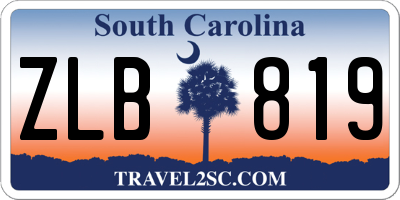 SC license plate ZLB819