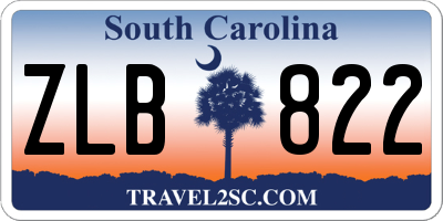 SC license plate ZLB822