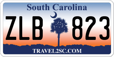 SC license plate ZLB823