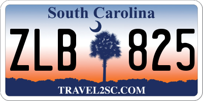 SC license plate ZLB825