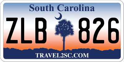SC license plate ZLB826