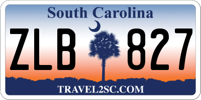 SC license plate ZLB827