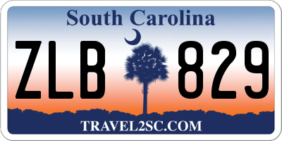 SC license plate ZLB829