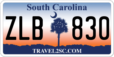 SC license plate ZLB830