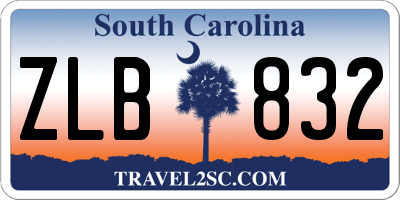 SC license plate ZLB832