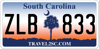 SC license plate ZLB833