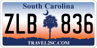SC license plate ZLB836