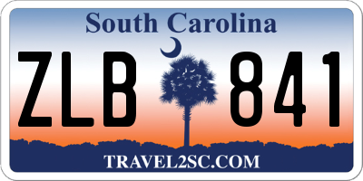 SC license plate ZLB841