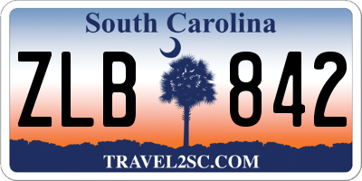 SC license plate ZLB842