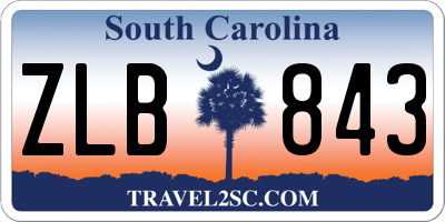 SC license plate ZLB843