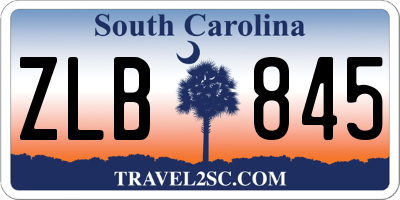 SC license plate ZLB845