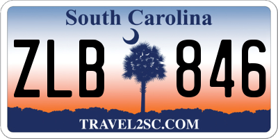 SC license plate ZLB846